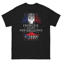 Thumbnail for T-shirt France & Porto Rico noir - Français de racines portoricaines