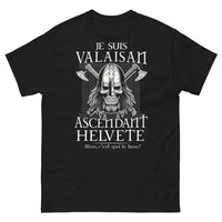 Thumbnail for T-shirt Valaisan Helvète noir - Je suis Valaisan ascendant Helvète, c'est qui le boss ?