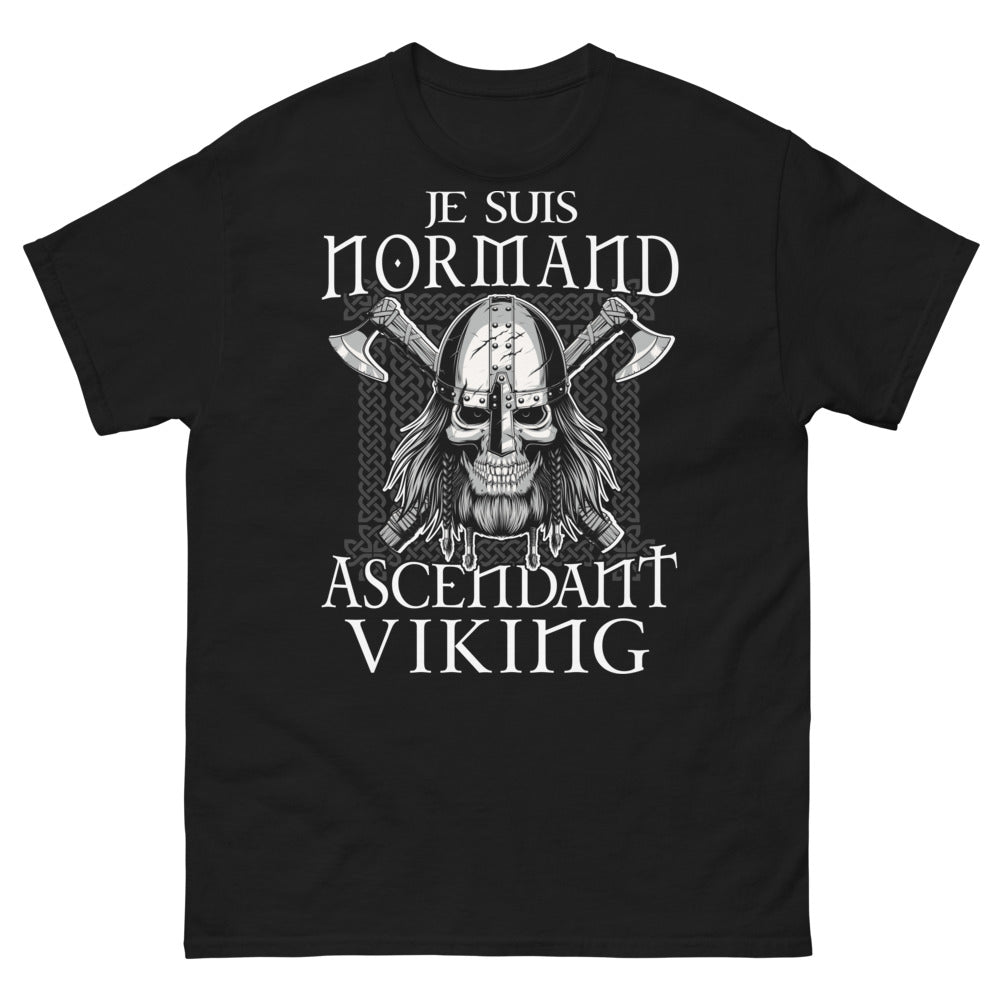T-shirt Normand Viking noir - Je suis Normand Ascendant Viking