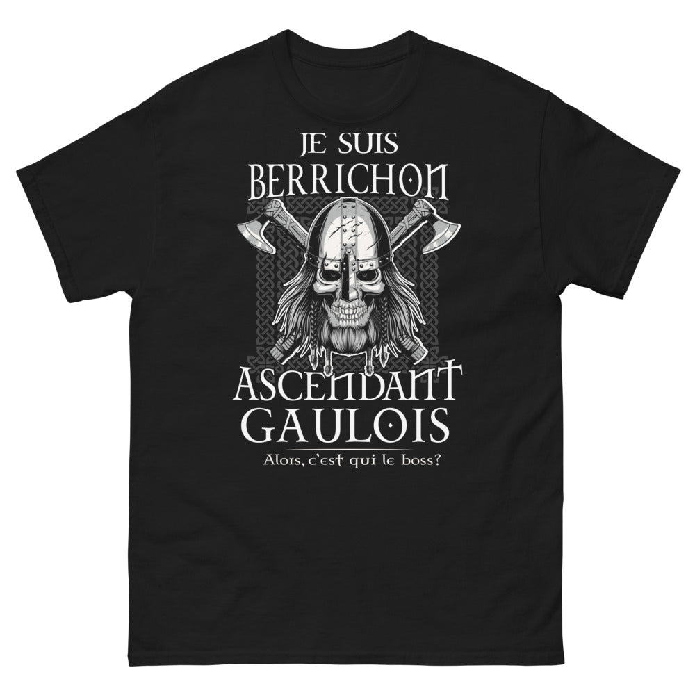 T-shirt Berrichon noir - Ascendant Gaulois, c'est qui le boss ?