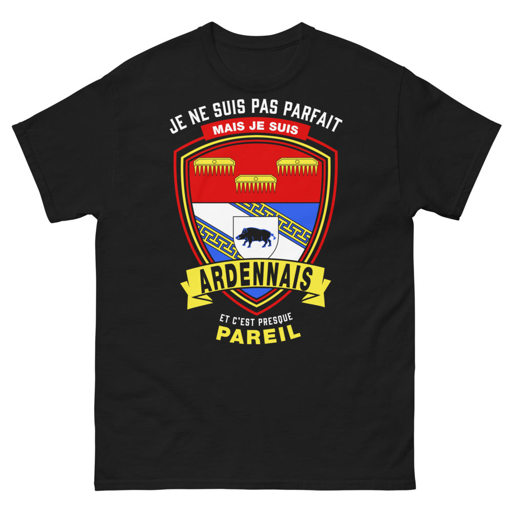 T-shirt Ardennes noir - Je ne suis pas parfait, je suis Ardennais