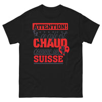 Thumbnail for T-shirt Suisse noir - Attention, ce café est chaud