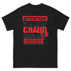 T-shirt Suisse noir - Attention, ce café est chaud