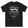 T-shirt technicienne de laboratoire noir - Je ne suis pas parfaite