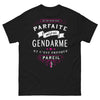 T-shirt gendarme noir - je ne suis pas parfaite, gendarme, presque pareil