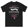 T-shirt Esthéticienne noir - 'presque parfaite'