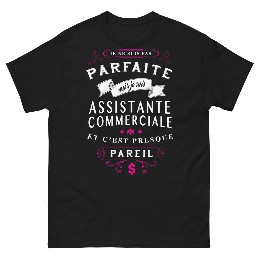 T-shirt assistante commerciale noir - presque parfaite