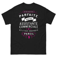 Thumbnail for T-shirt assistante commerciale noir - presque parfaite