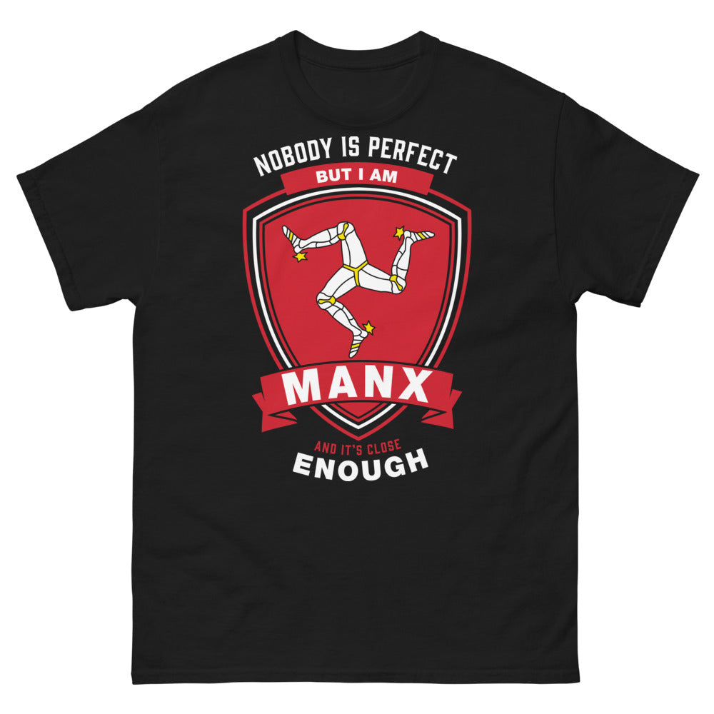 T-shirt Manx Île de Man noir - Nobody is Perfect But I am Manx