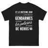 T-shirt Gendarme noir - Et le 8e jour Dieu créa les gendarmes