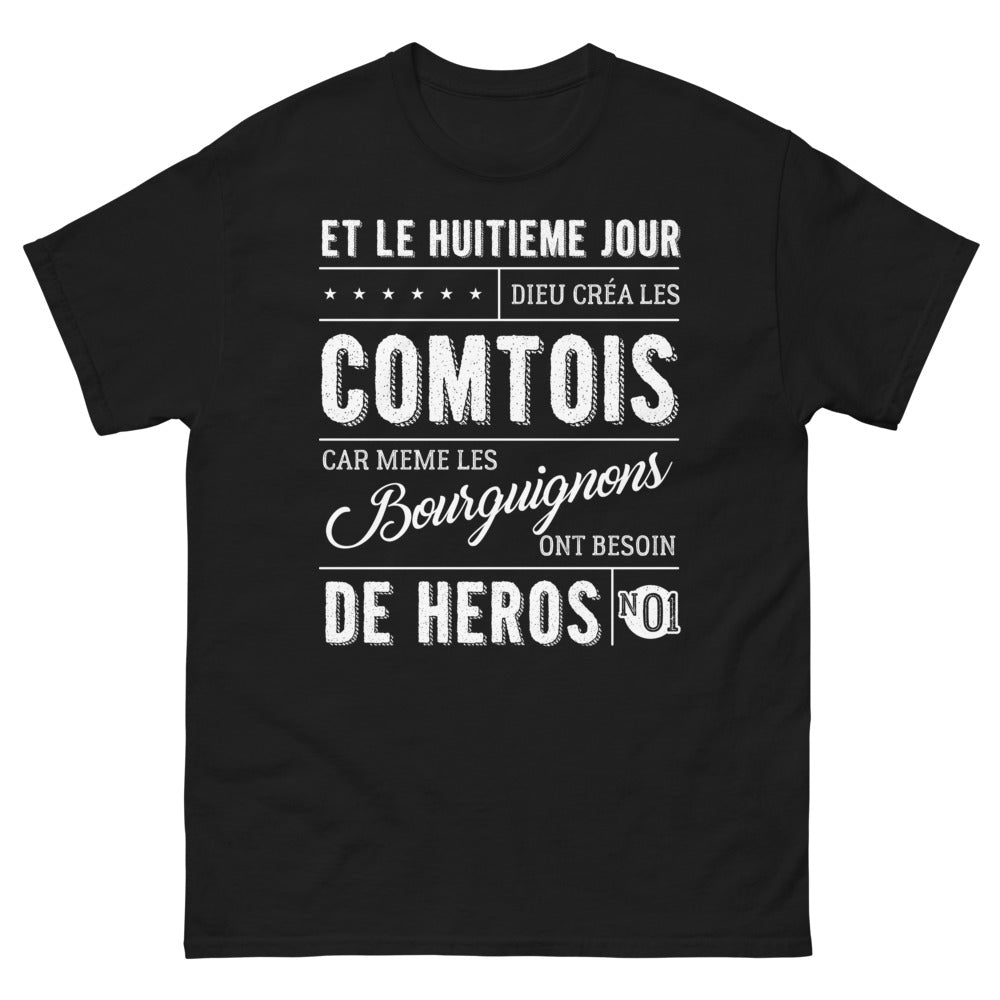 T-shirt Comtois noir - Dieu créa les Comtois