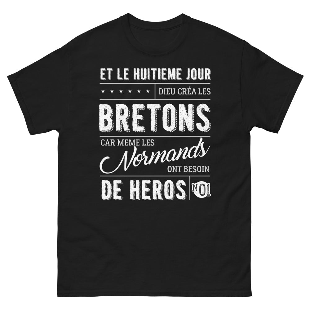 T-shirt Bretagne & Normandie noir - Breton pour Héros Normands