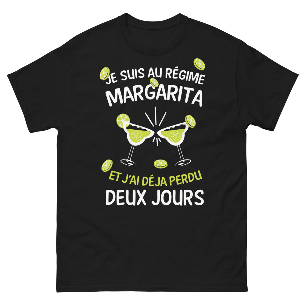 T-shirt humour Margarita noir - je suis au régime Margarita