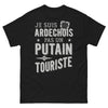 T-shirt Ardéchois noir - Je suis Ardéchois, pas qu’un touriste