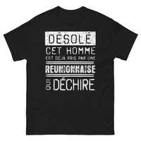 Thumbnail for T-shirt Réunionnaise noir - Désolé cet homme déjà pris