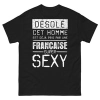 Thumbnail for T-shirt Française noir - Désolé, déjà pris par une Française super sexy