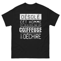 Thumbnail for T-shirt Coiffeuse noir - Désolé cet homme est déjà pris