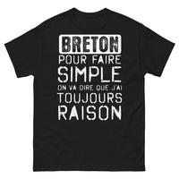 Thumbnail for T-shirt Breton noir - J'ai toujours raison