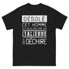 T-shirt Italie noir - Désolé, déjà pris par une Italienne