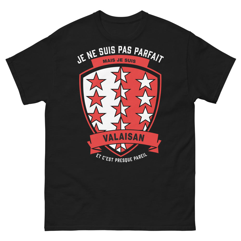 T-shirt Valaisan noir - Je ne suis pas parfait, mais Valaisan