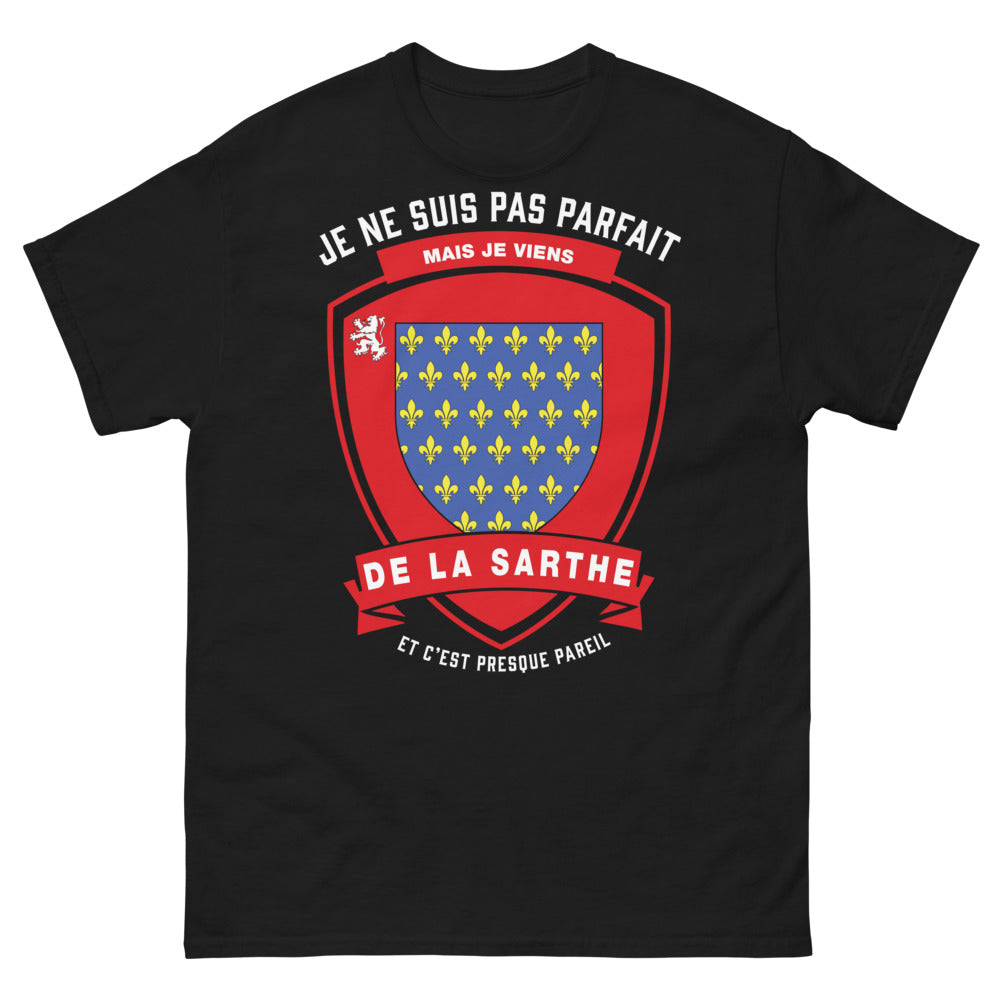 T-shirt Sarthe noir - je ne suis pas parfait, presque pareil