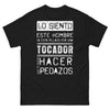 T-shirt barbero noir - esposo atrapado, humor en español