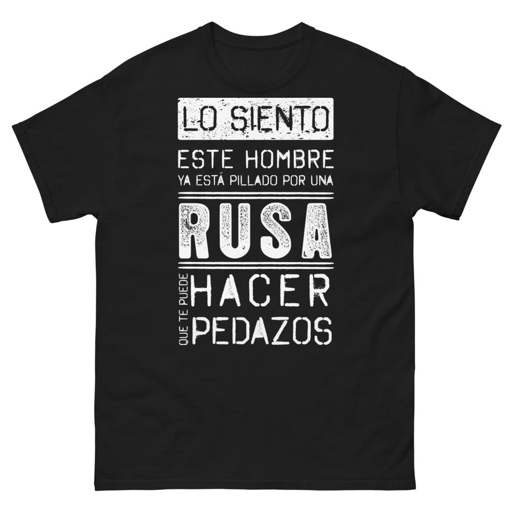T-shirt Russie noir - hombre ya pillado por una rusa