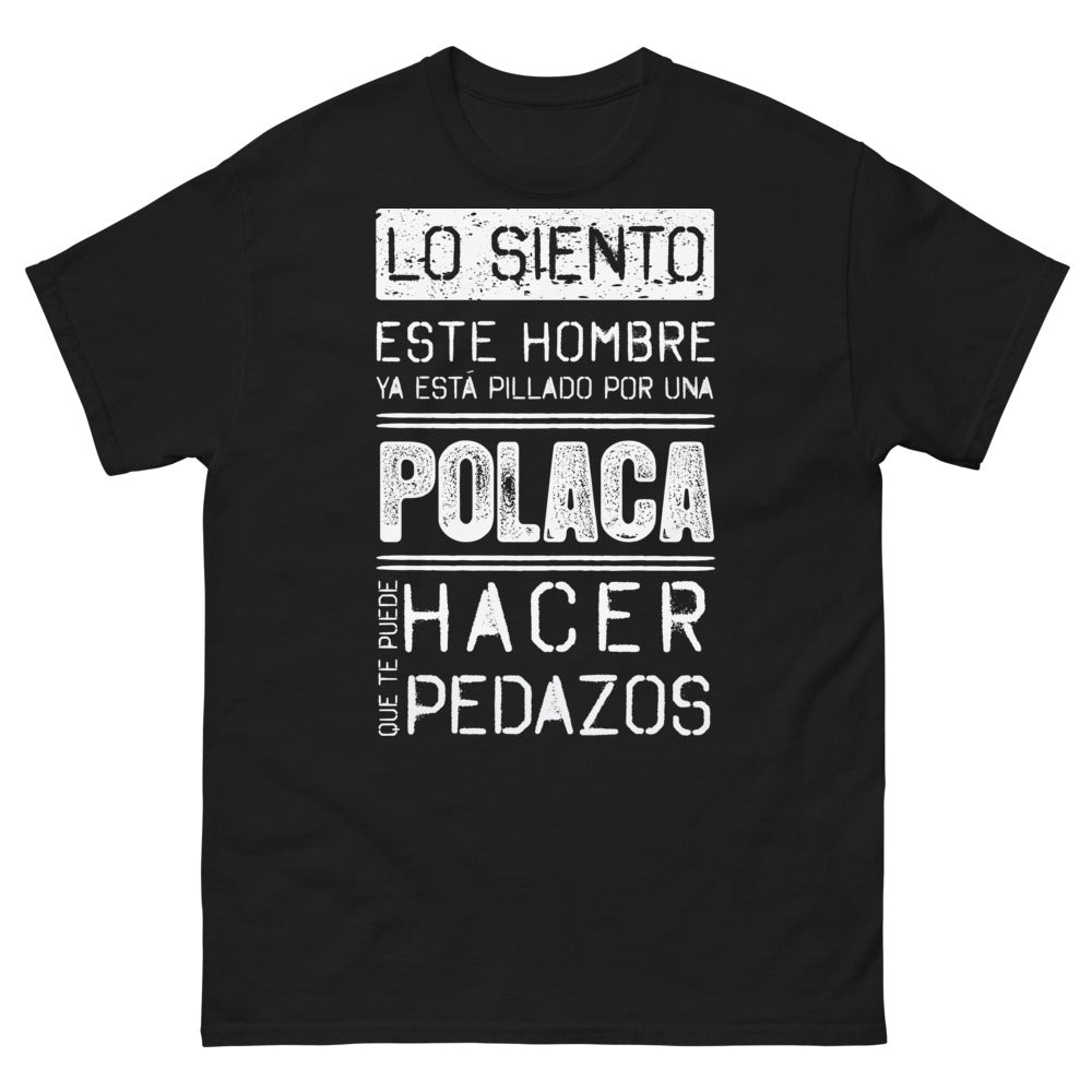 T-shirt Pologne noir - Lo siento, este hombre ya está pillado