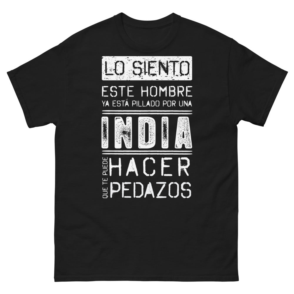 T-shirt Hombre pillado por una India noir - Lo siento, este hombre ya está pillado por una India