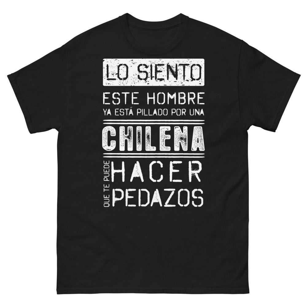 T-shirt Chili noir - Lo siento, este hombre ya está pillado por una chilena