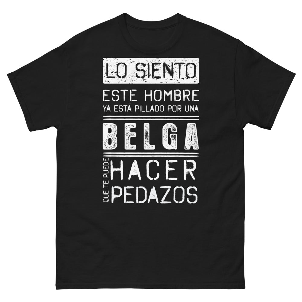 T-shirt Belge protectrice noir - este hombre ya está pillado