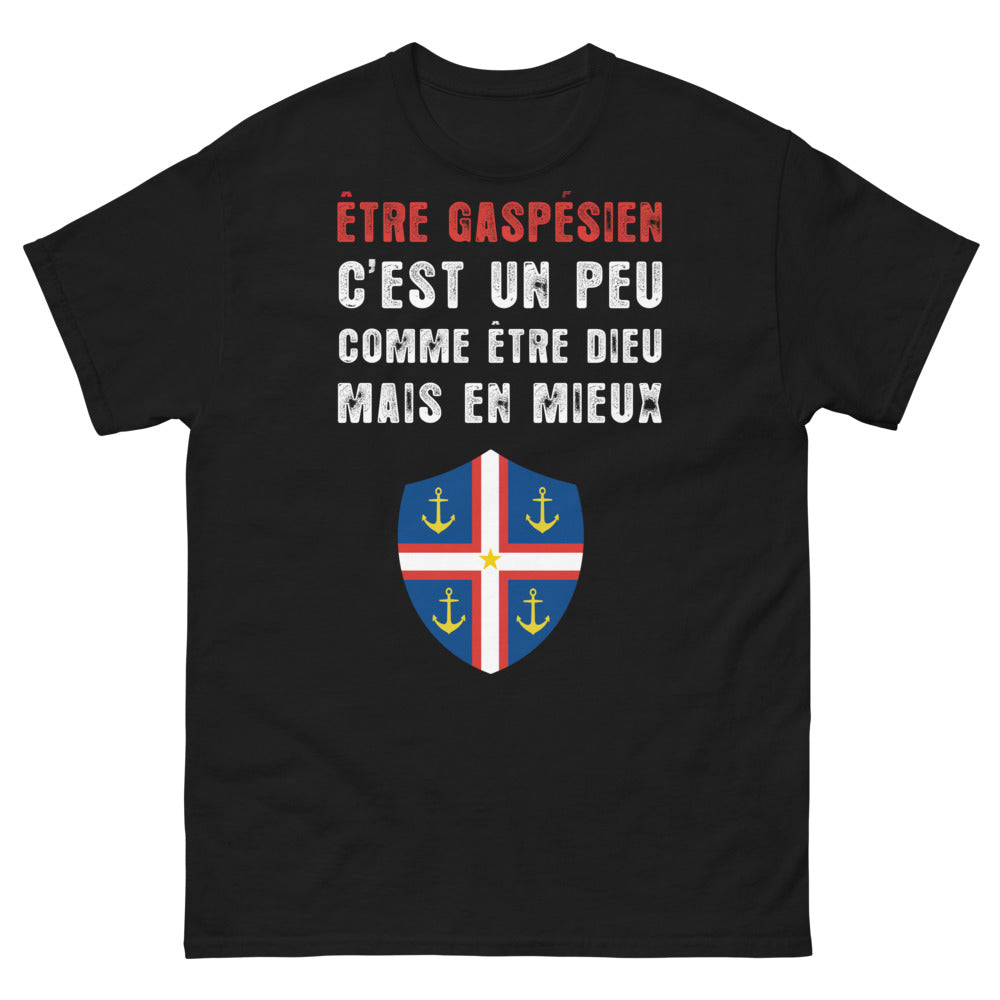 T-shirt Gaspésien noir - Être Dieu en mieux