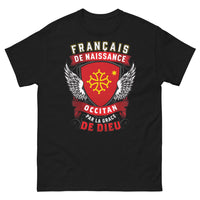 Thumbnail for T-shirt Occitan noir - Français de naissance, Occitan par la grâce de Dieu