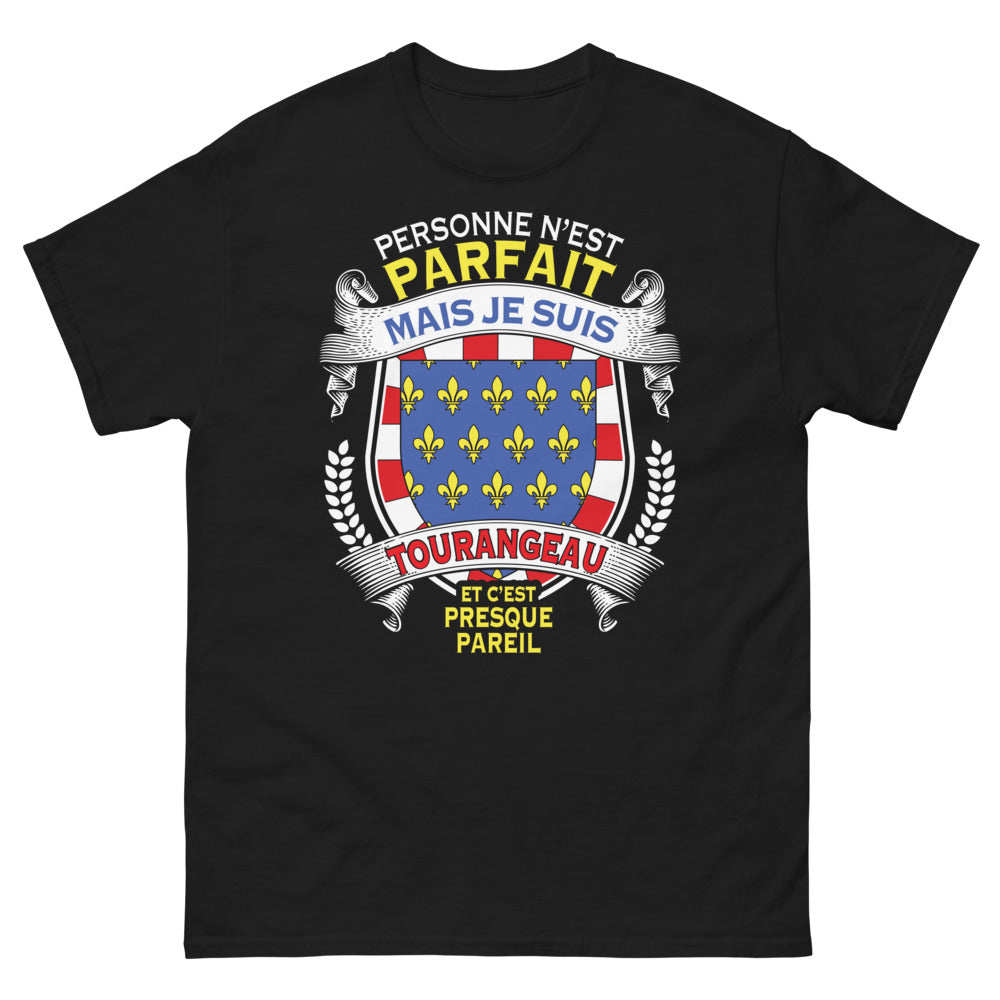 T-shirt Tourangeau noir - Personne n'est parfait, presque pareil