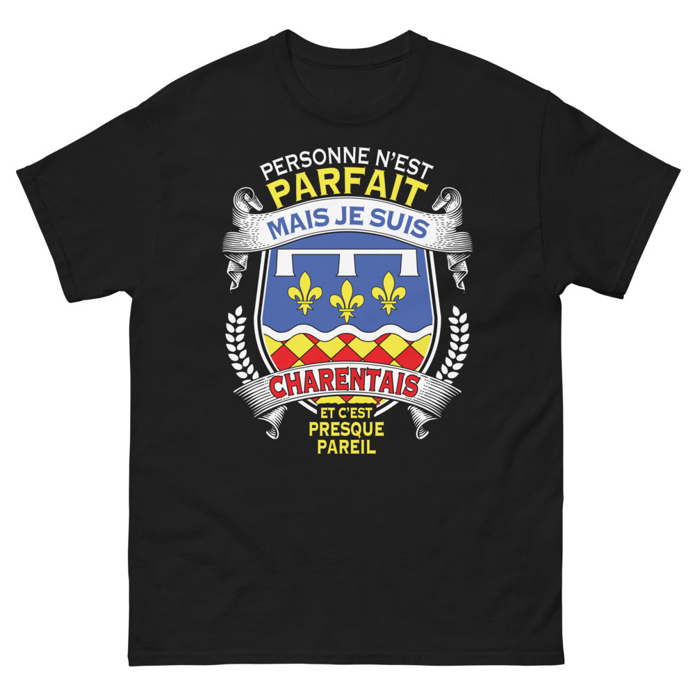 T-shirt Charentais noir - Personne n'est parfait, presque