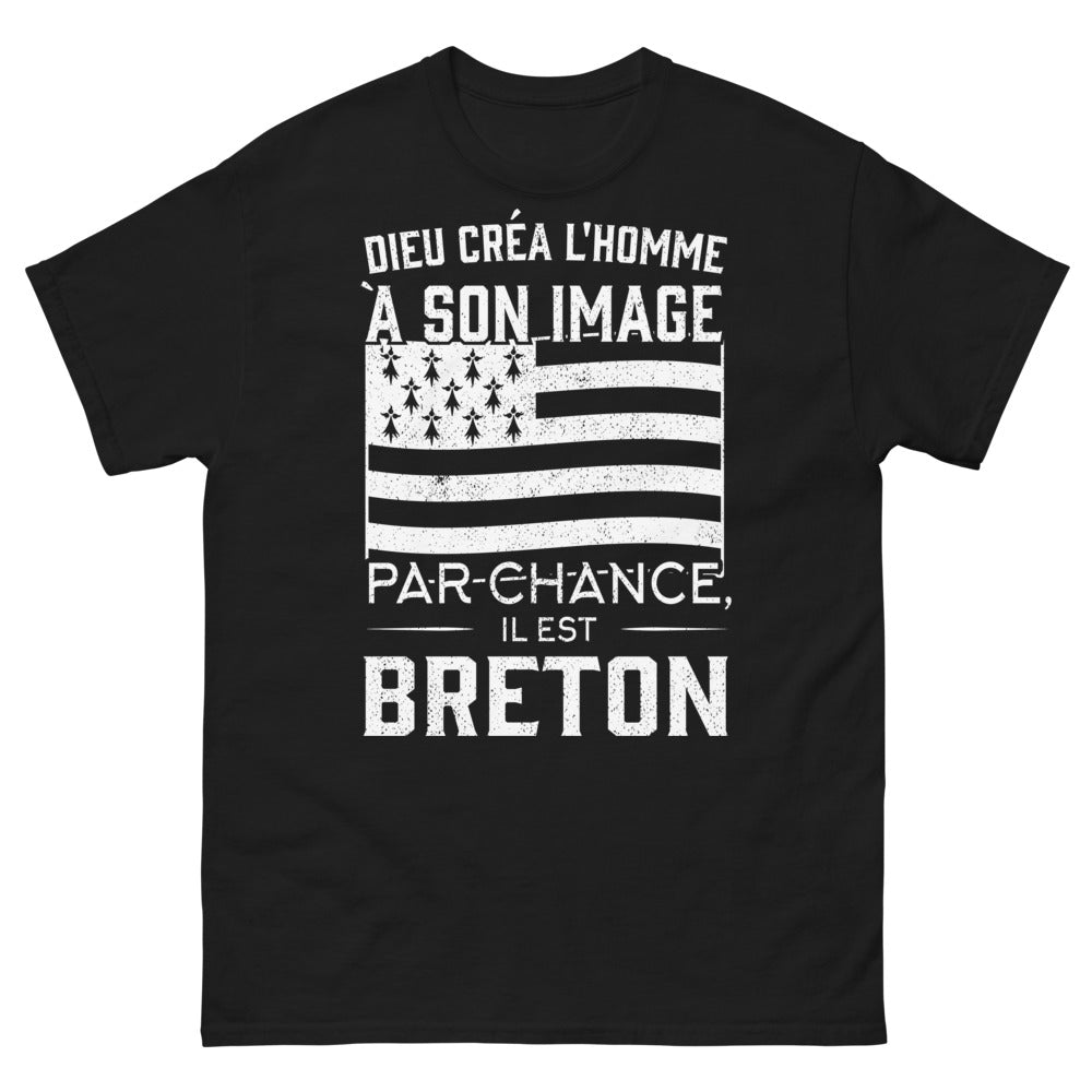 T-shirt Bretagne noir - Quand Dieu créa l’homme à son image