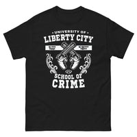 Thumbnail for T-shirt Liberty City Crime School noir - no halfway crooks