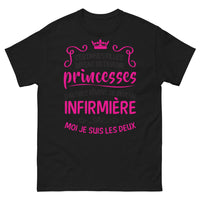 Thumbnail for T-shirt infirmière et princesse noir - Certaines rêvent princesse ou infirmière, moi les deux