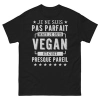 Thumbnail for T-shirt vegan noir - Je ne suis pas parfait mais je suis vegan