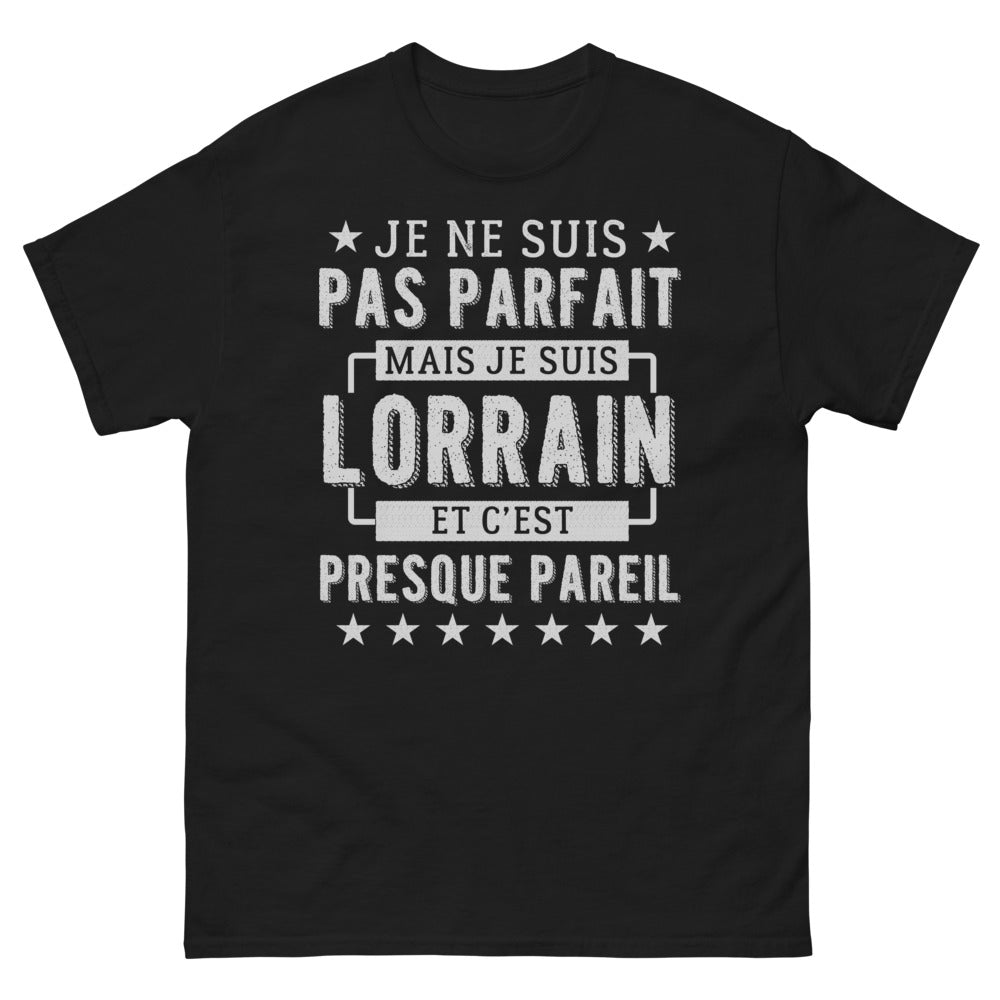 T-shirt Lorraine noir - Je ne suis pas parfait, Lorrain