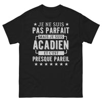 Thumbnail for T-shirt Acadien noir - Je ne suis pas parfait, je suis Acadien