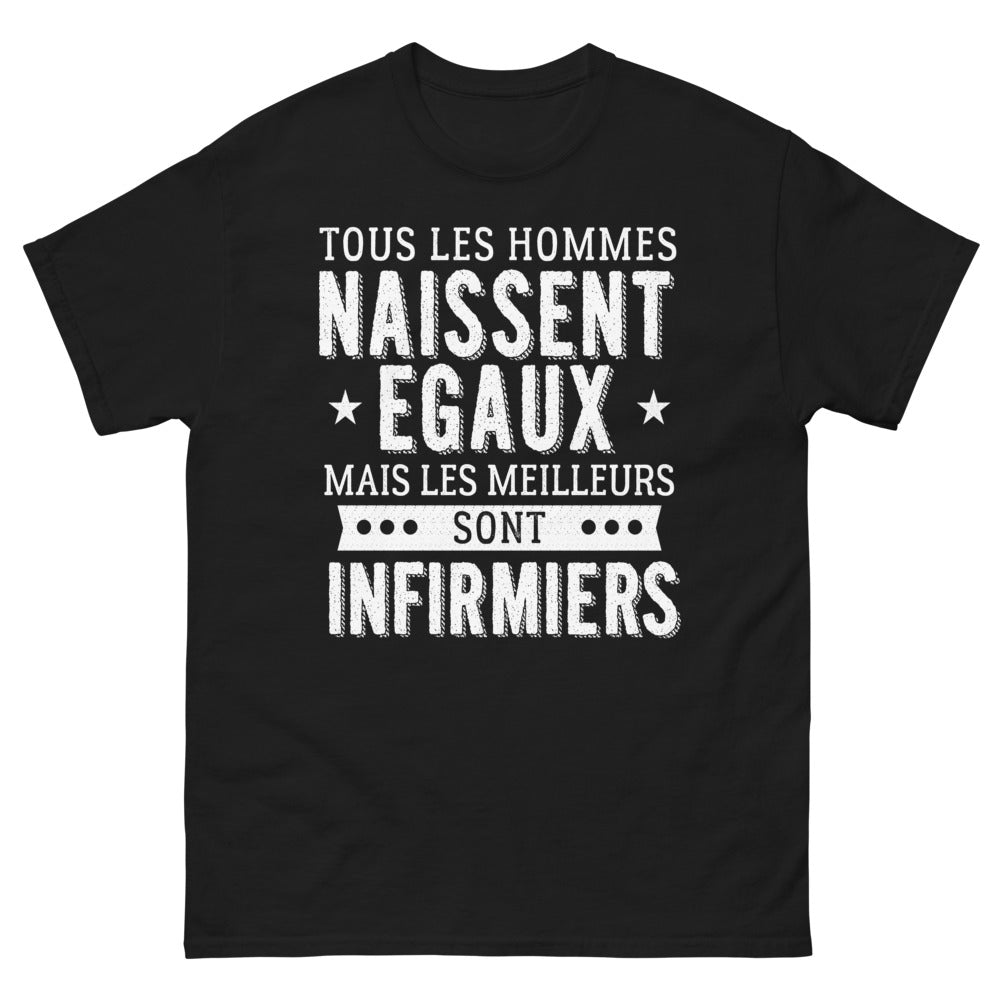 T-shirt infirmier noir - Les meilleurs sont infirmiers