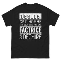 Thumbnail for T-shirt factrice noir - désolé, cet homme est déjà pris