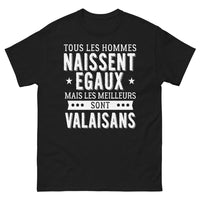 Thumbnail for T-shirt Valais noir - Tous naissent égaux, les meilleurs sont Valaisans