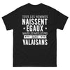 T-shirt Valais noir - Tous naissent égaux, les meilleurs sont Valaisans
