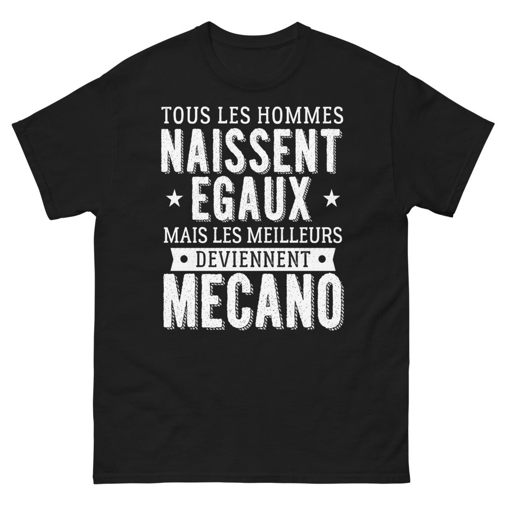 T-shirt mécano homme noir - Les meilleurs deviennent mécano
