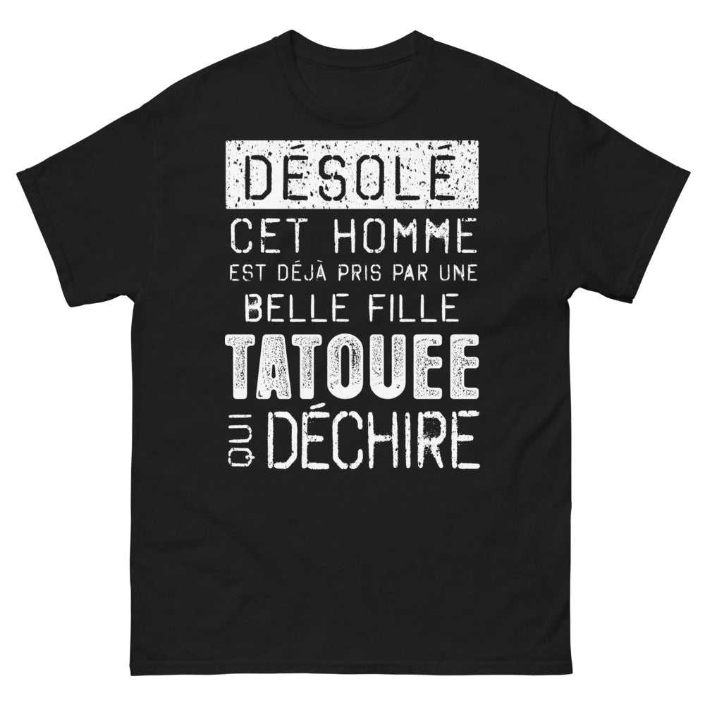 T-shirt Belle Fille Tatouée noir - déjà pris par une belle fille tatouée