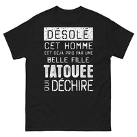 Thumbnail for T-shirt Belle Fille Tatouée noir - déjà pris par une belle fille tatouée