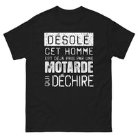 Thumbnail for T-shirt motarde noir - Désolé, cet homme déjà pris, il déchire