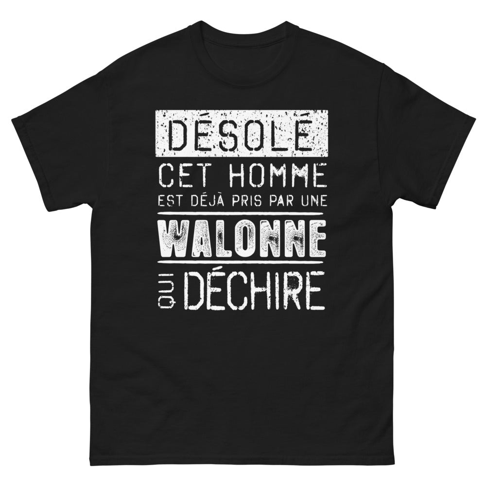 T-shirt Wallonie noir - Désolé, déjà pris par une Wallonne